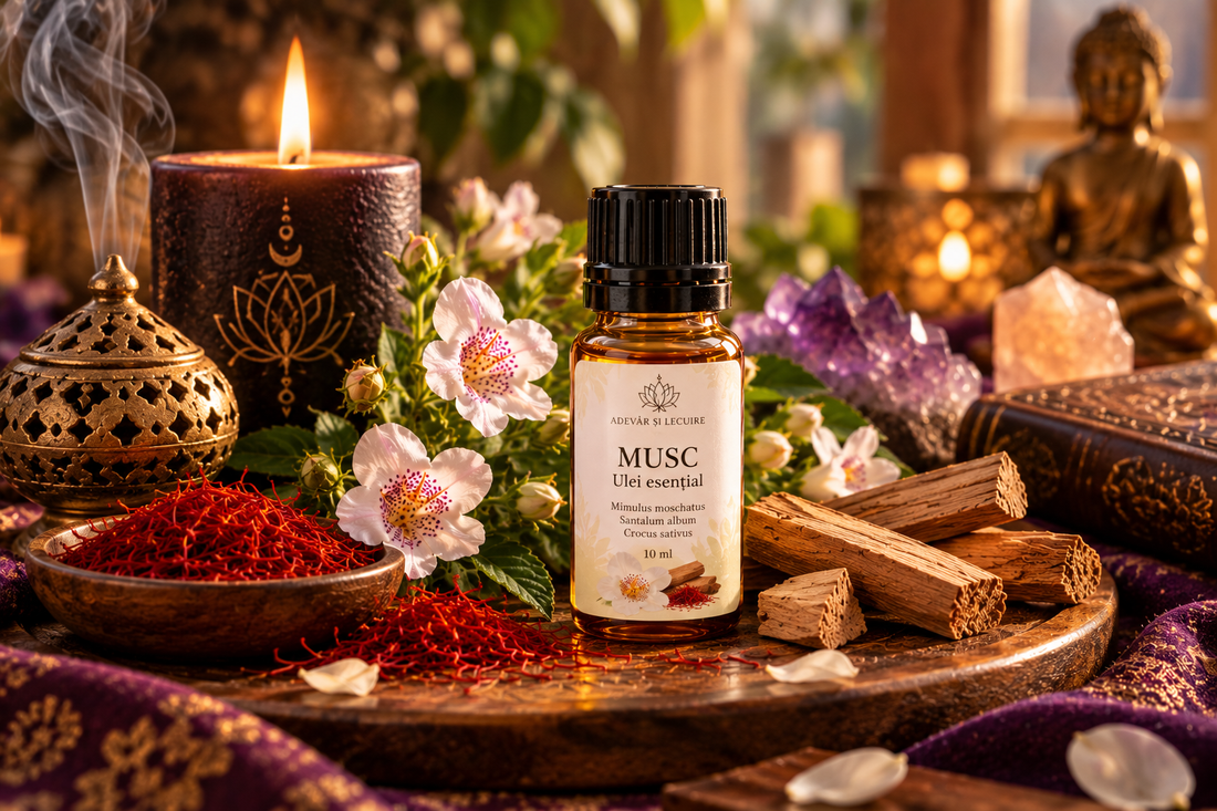 Ritualuri cu ulei esențial de musc: 9 practici pentru intenție, relaxare și reconectare