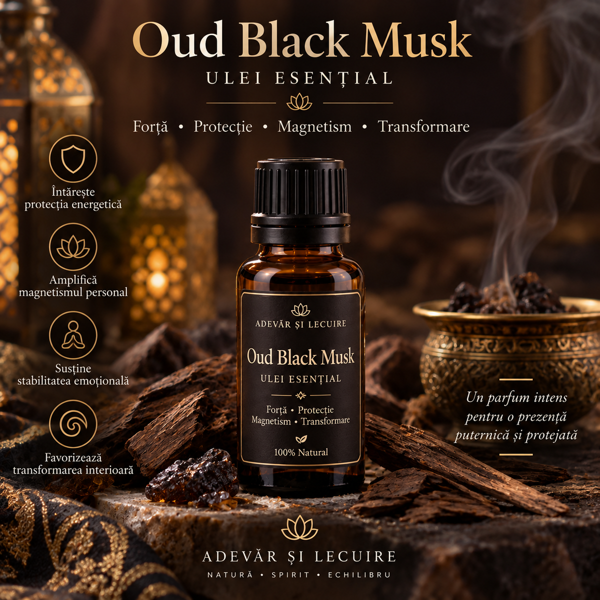 Ulei esențial Oud Black Musk – aromaterapie naturală – Adevar si Lecuire