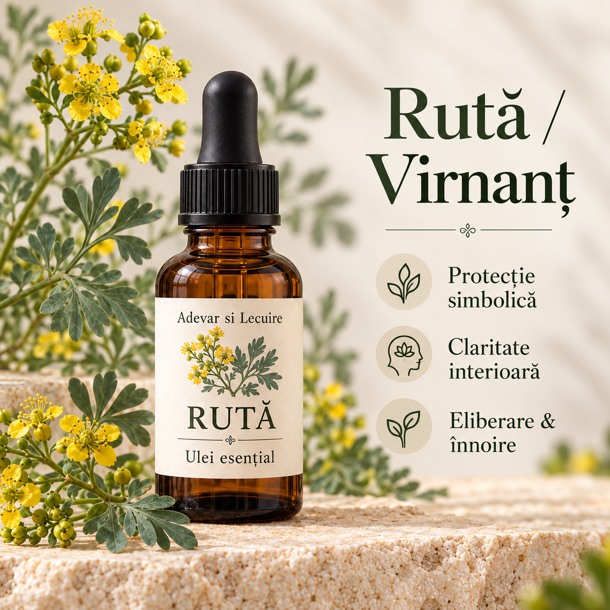 Rută / Virnanț (Ruta graveolens) - Ulei esențial (10ml, 30ml, 50ml sau 100ml)