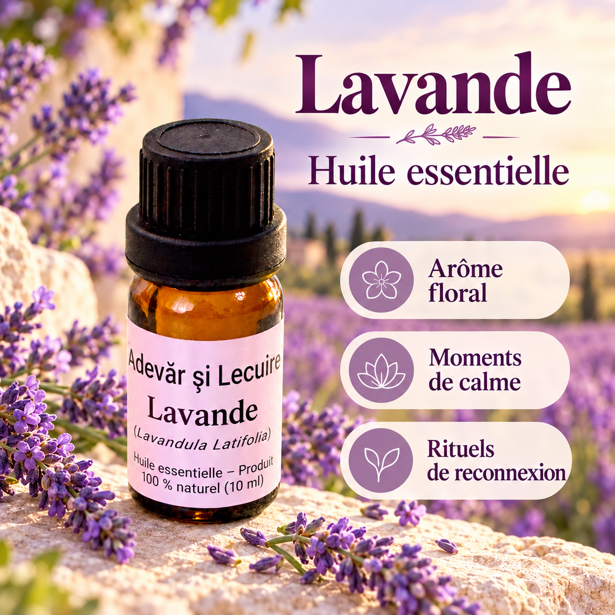 Huile essentielle de lavande – arôme floral et moments de calme