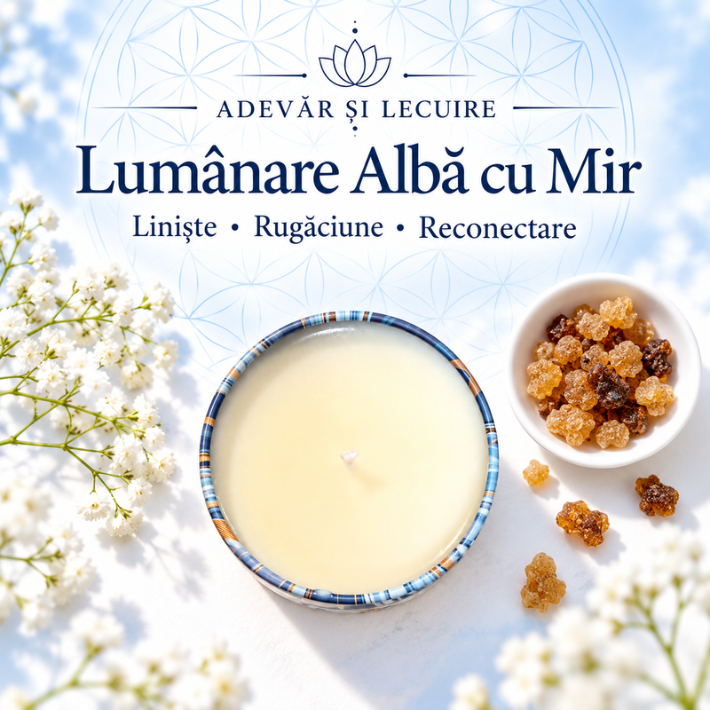 White Candle with Myrrh (8 or 12 Hours)