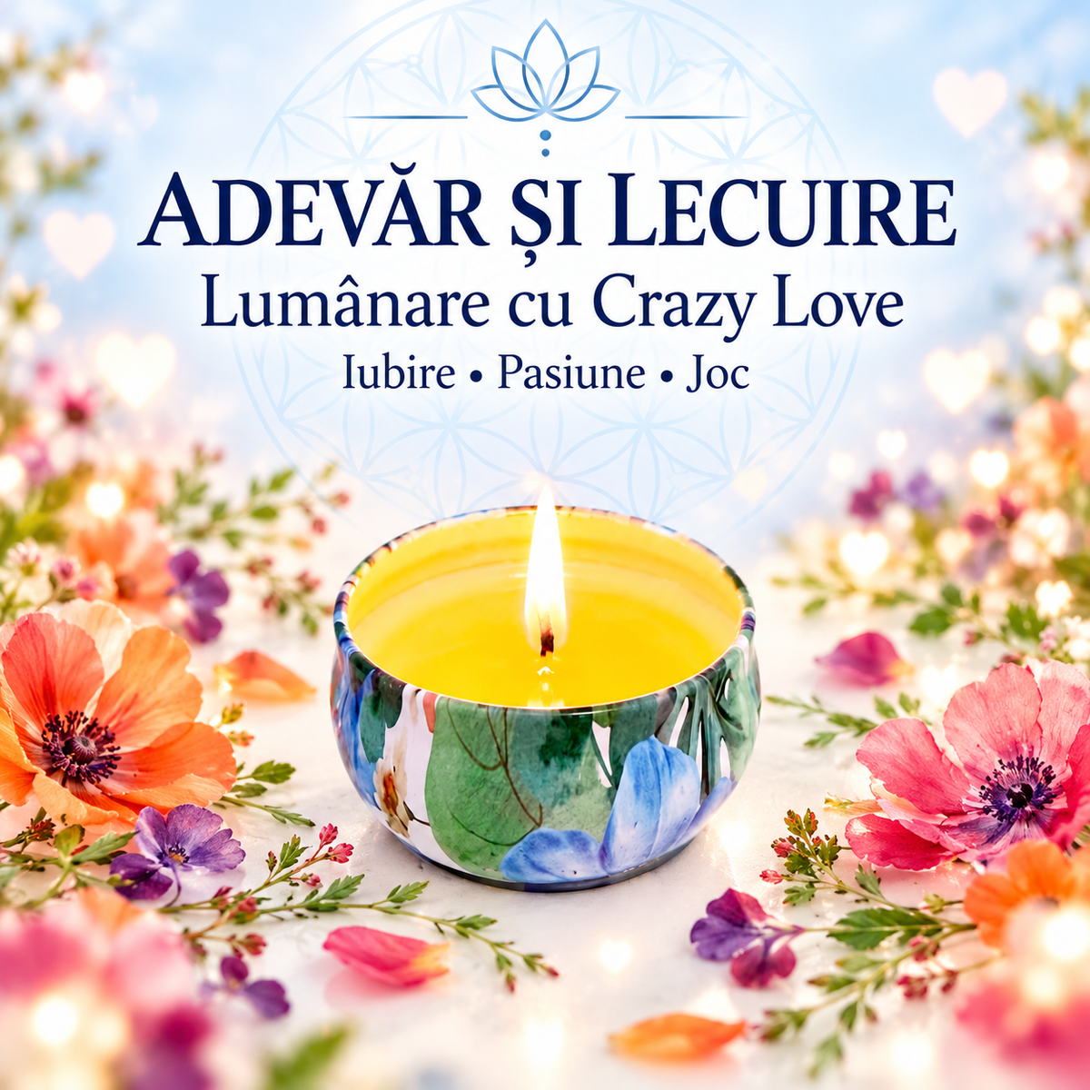 Lumânare cu Crazy Love – Iubire • Pasiune • Joc – Adevăr și Lecuire