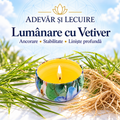 Lumânare cu Vetiver – Ancorare • Stabilitate • Liniște profundă – Adevăr și Lecuire