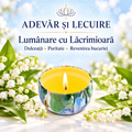 Lumânare cu Lăcrimioară – Dulceață • Puritate • Revenirea bucuriei – Adevăr și Lecuire