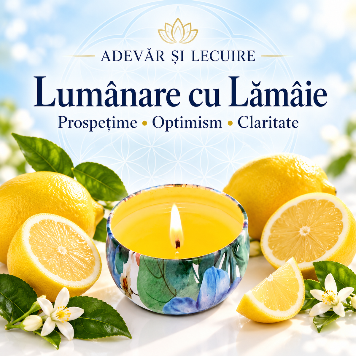 Lumânare cu Lămâie – Prospețime • Optimism • Claritate – Adevăr și Lecuire
