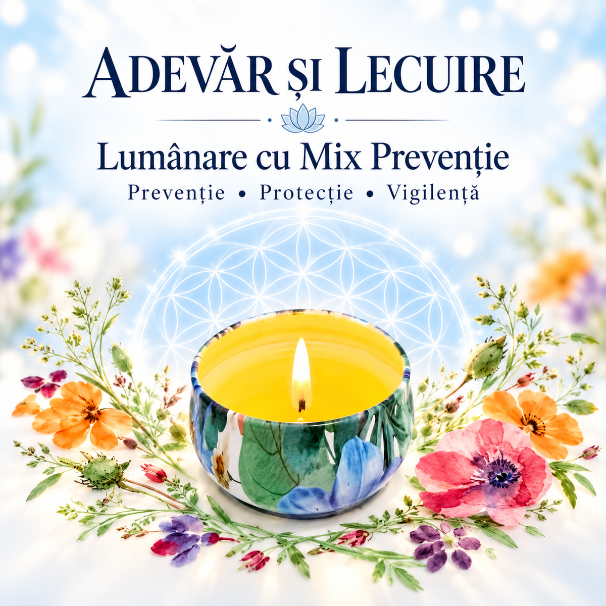 Lumânare cu Mix Prevenție – Prevenție • Protecție • Vigilență – Adevăr și Lecuire