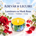 Lumânare cu Musk Roșu – Pasiune • Vitalitate • Curaj – Adevăr și Lecuire