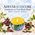 Lumânare cu Oud Black Musk – Mister • Carismă • Protecție – Adevăr și Lecuire