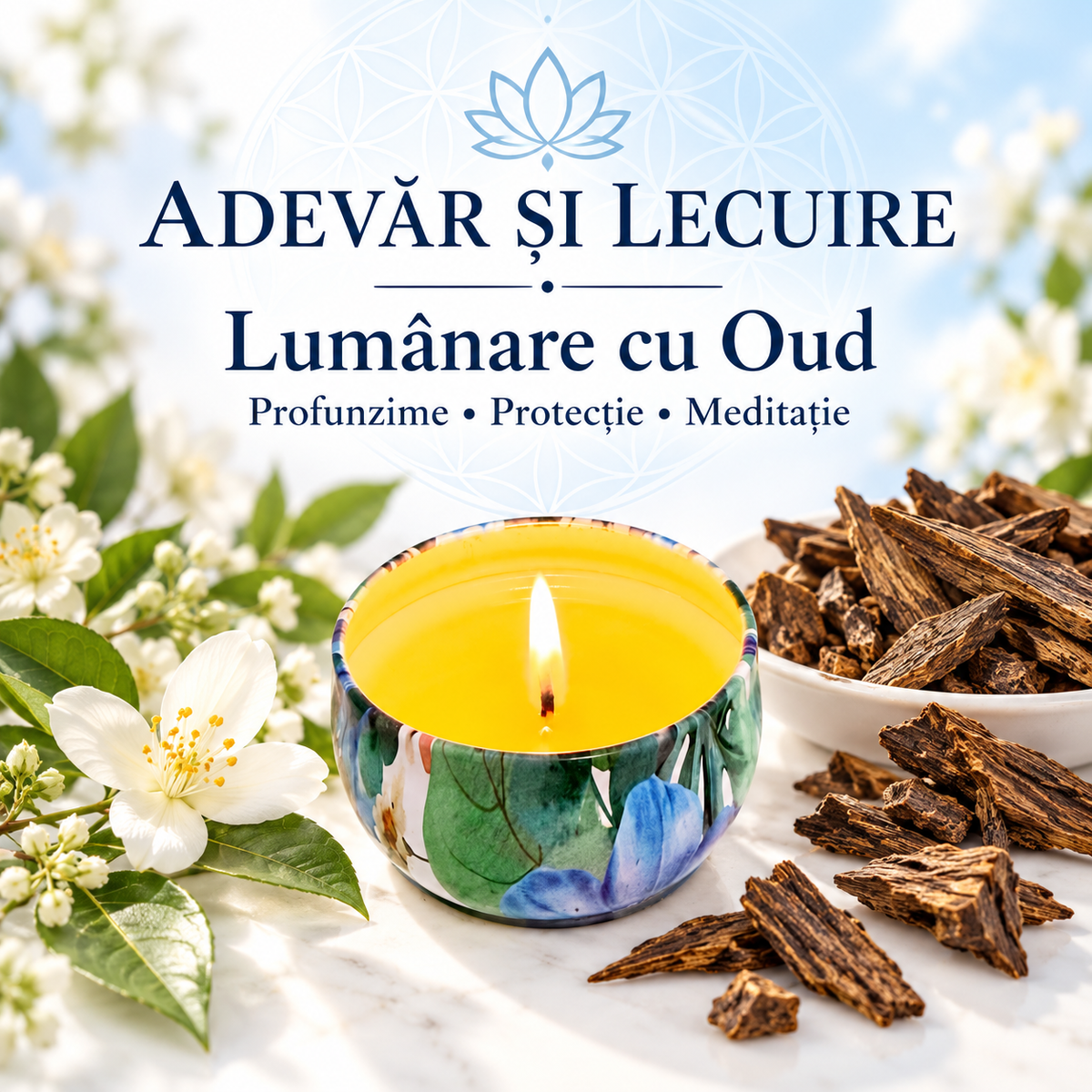 Lumânare cu Oud – Profunzime • Protecție • Meditație – Adevăr și Lecuire