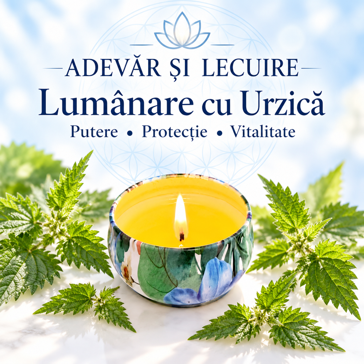 Lumânare cu Urzică – Putere • Protecție • Vitalitate – Adevăr și Lecuire