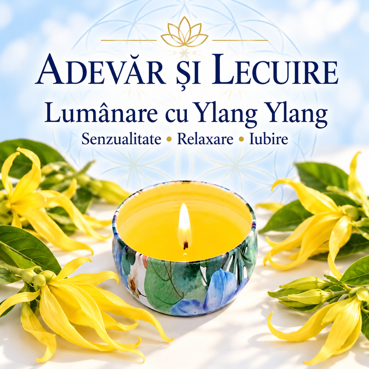 Lumânare cu Ylang Ylang – Senzualitate • Relaxare • Iubire – Adevăr și Lecuire