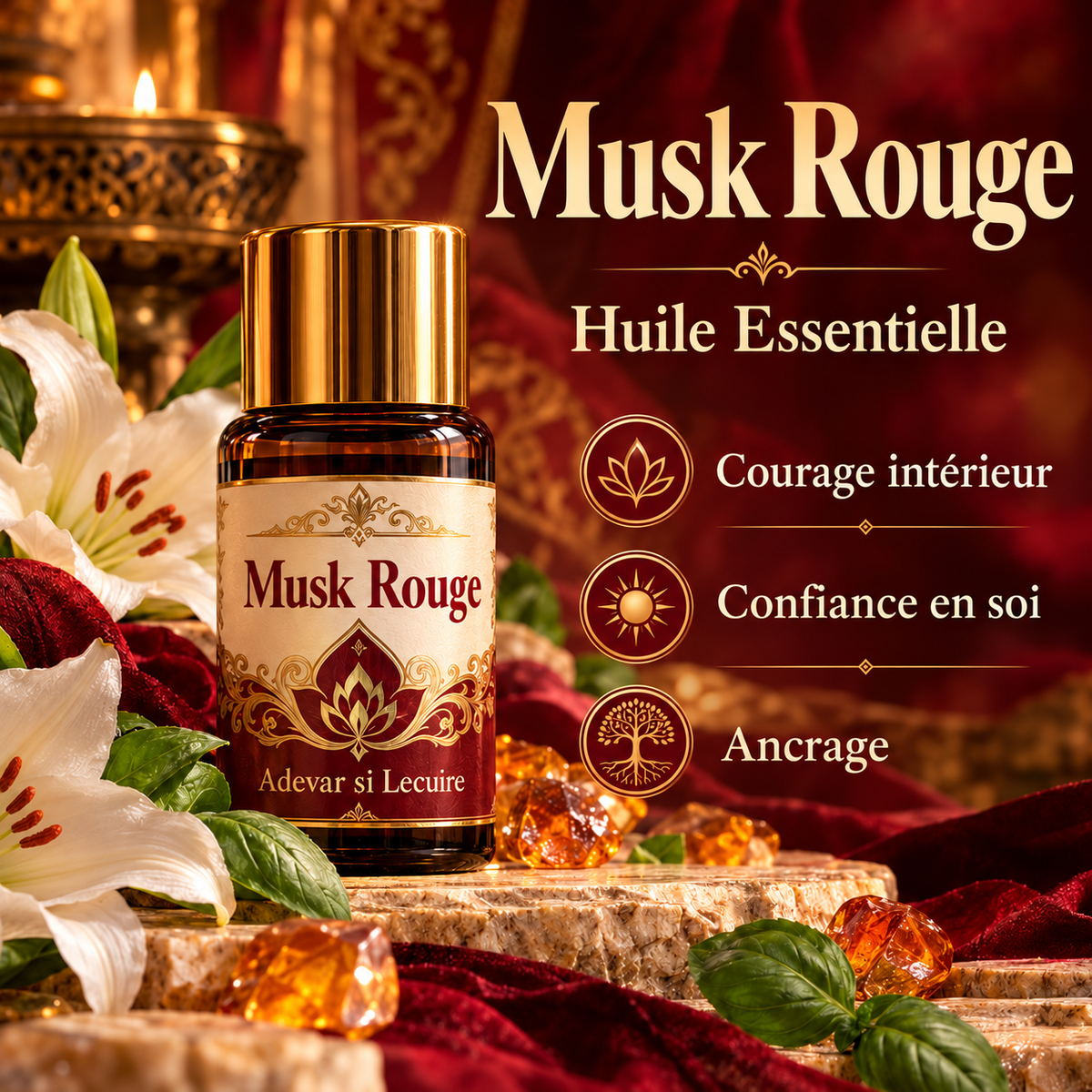 Musk Rouge – Huile essentielle : courage intérieur, confiance en soi et ancrage